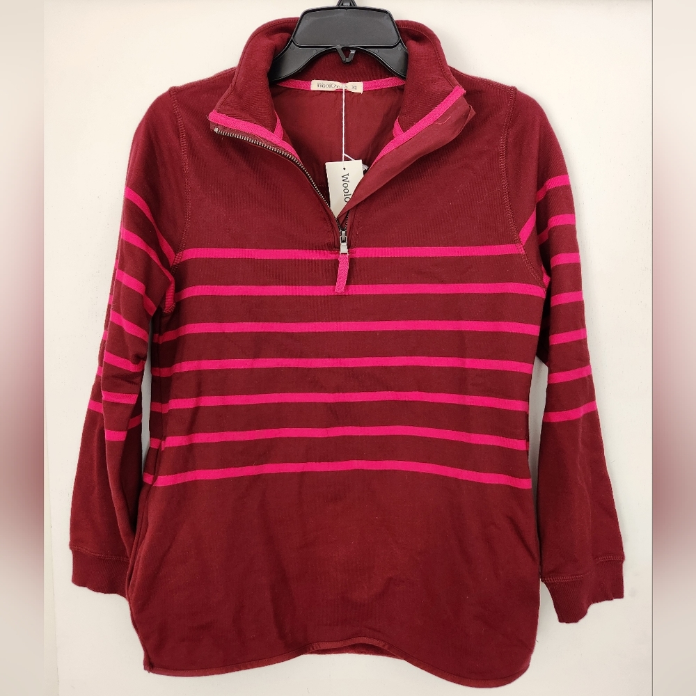 NWT - Woolovers Organic Cotton Half Zip Sweatshirt in Berry Juice - Size XS